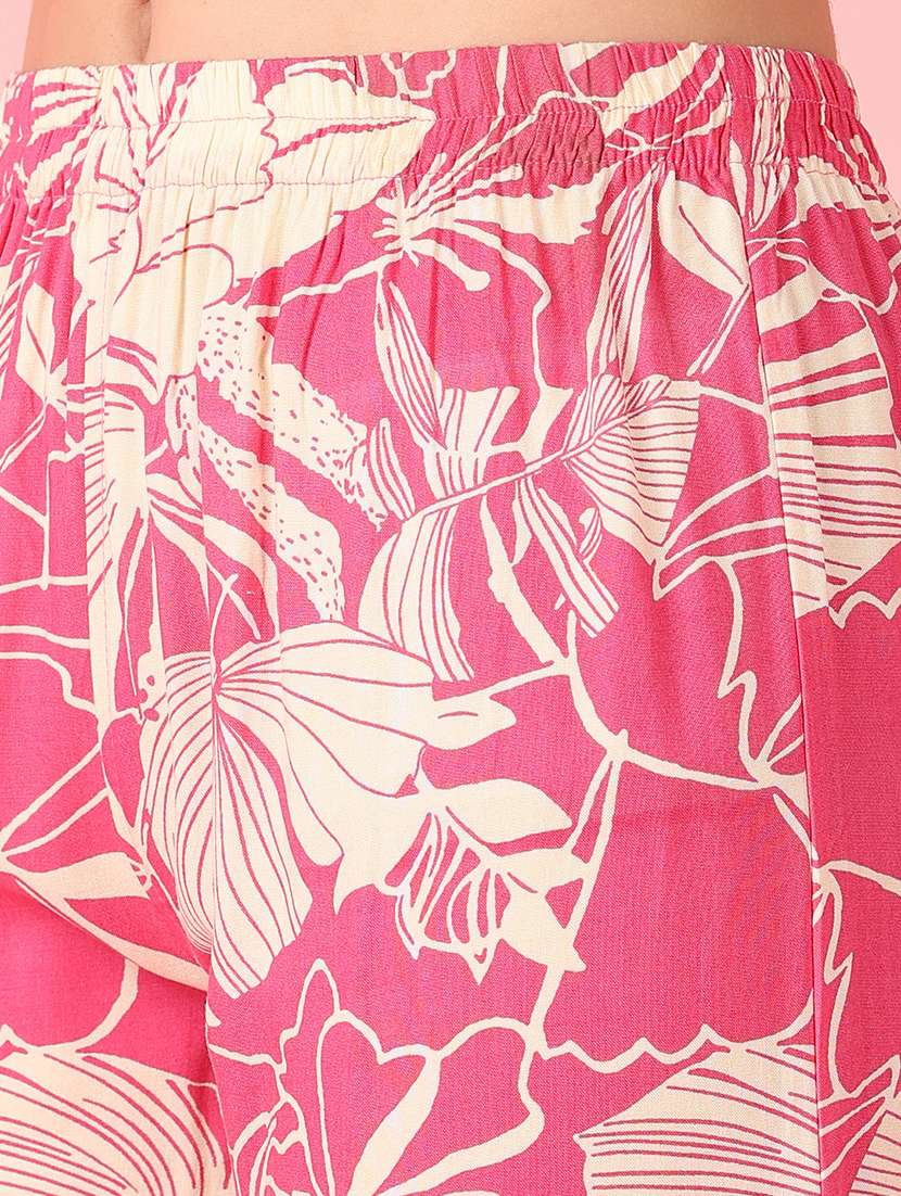 women pink floral printed nightwear set - 21627505 -  Standard Image - 5