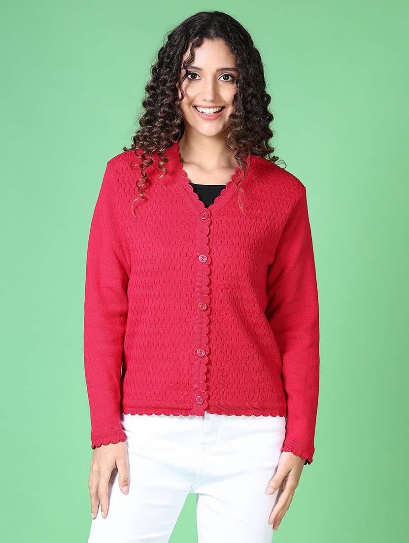 women self design long sleeve cardigan