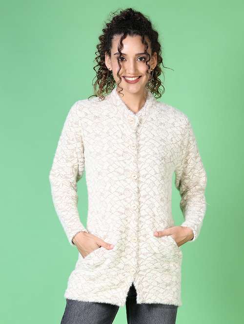 women self design long sleeve cardigan - 21627650 -  Standard Image - 0