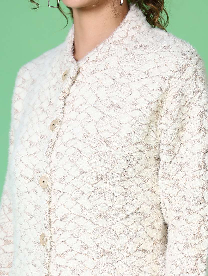 women self design long sleeve cardigan - 21627650 -  Standard Image - 5