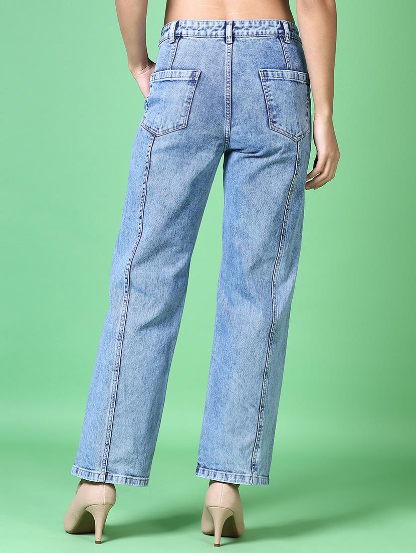 women solid mid rise straigh fit jean - 21627651 - Standard Image - 3