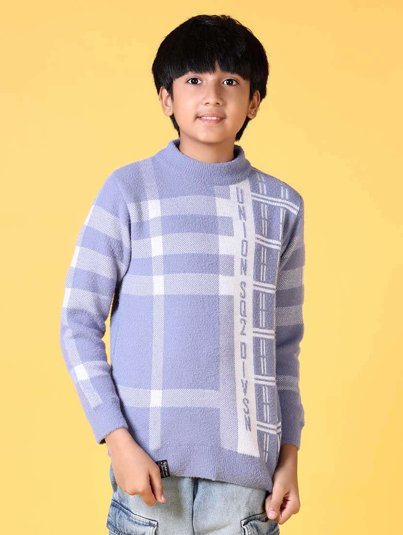 boys self design long sleeve sweater