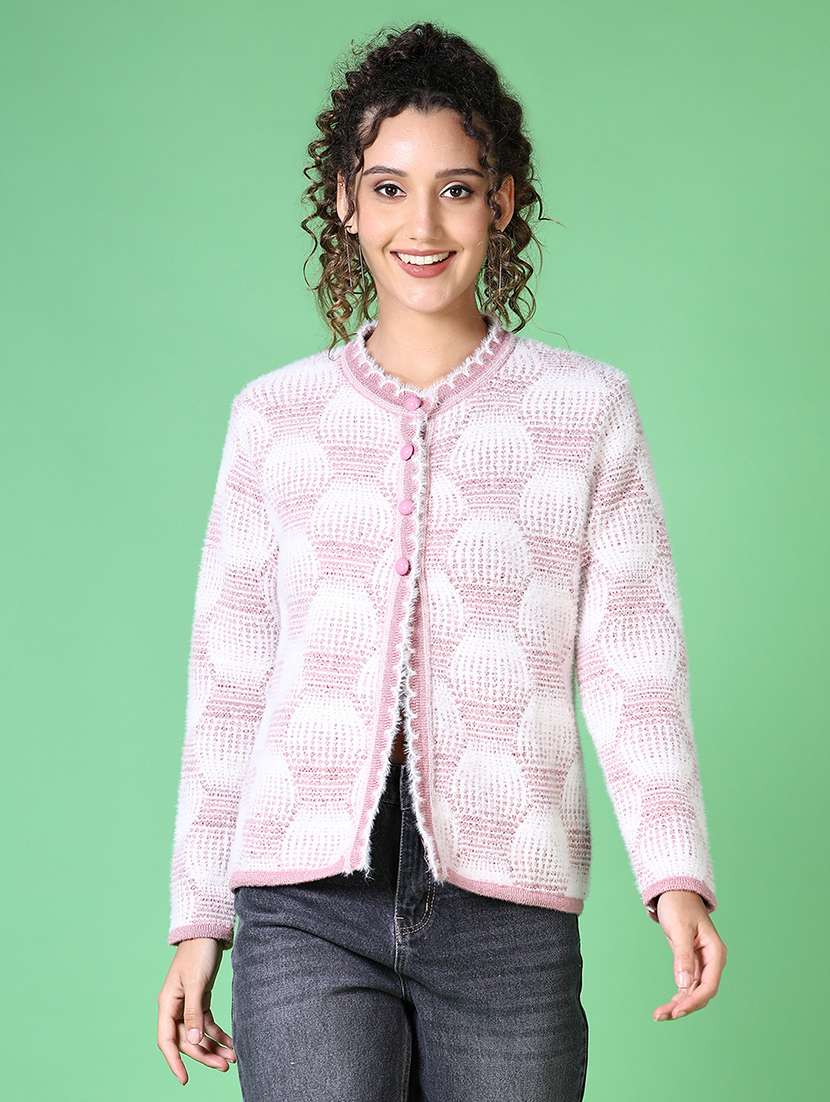 women self design long sleeve cardigan