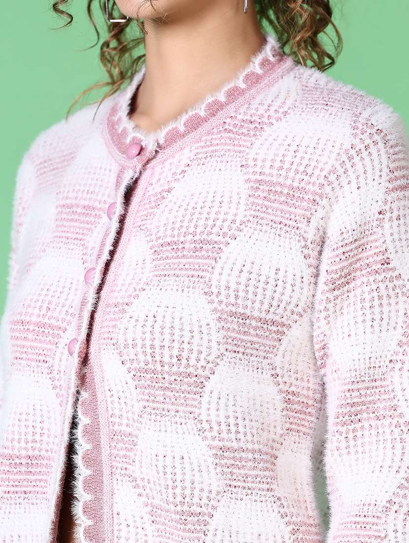 women self design long sleeve cardigan - 21627678 -  Standard Image - 5