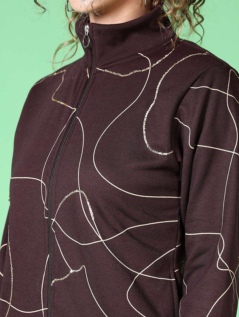 women all over print stand collar sweatshirt - 21627688 -  Standard Image - 5