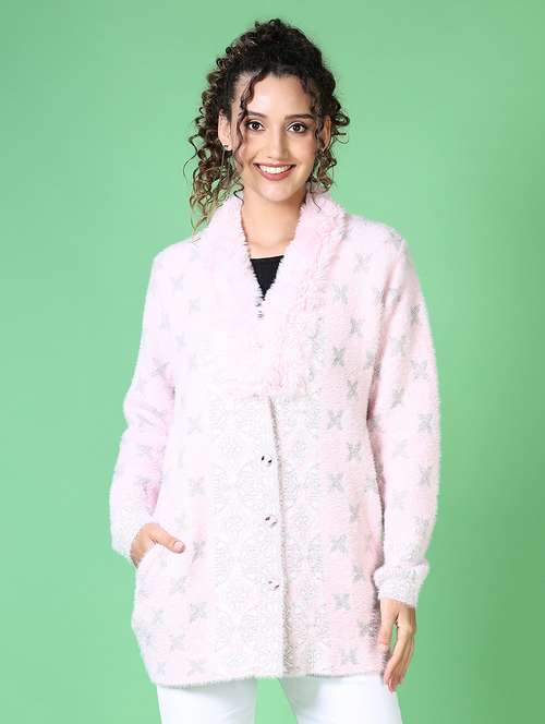women self design long sleeve cardigan - 21627703 -  Standard Image - 0