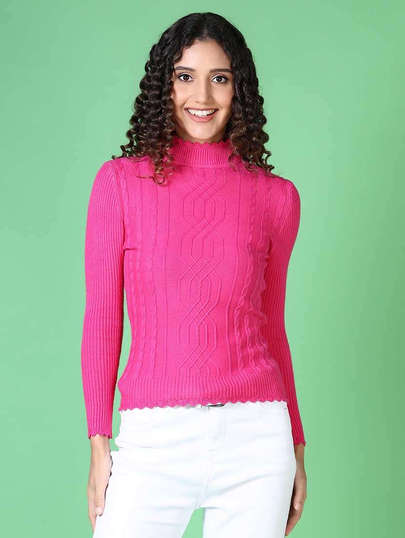 women self design long sleeve pullover - 21627705 -  Zoom Image - 0