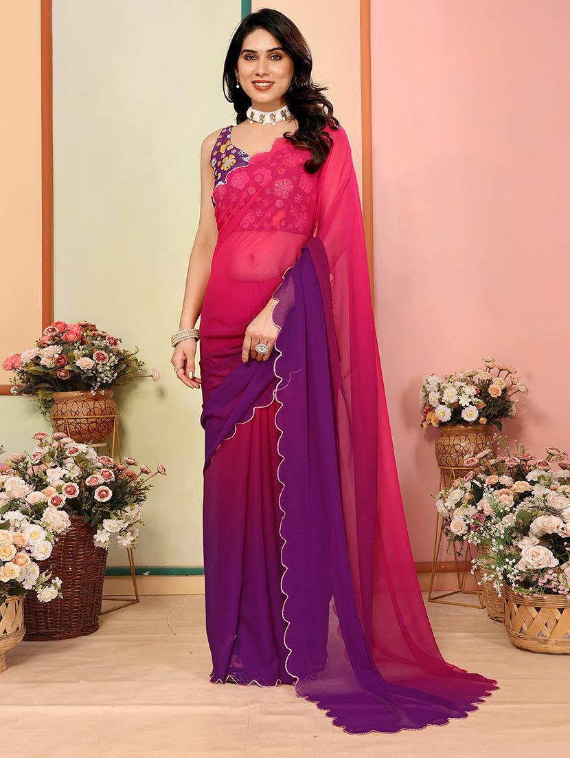 women ombre printed saree with blouse - 21628440 - Zoom Image - 0