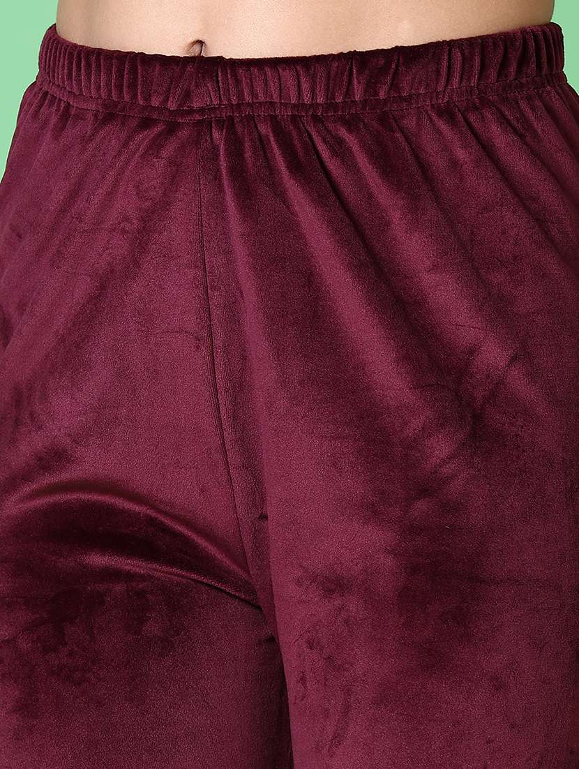 women maroon solid full length legging - 21628471 -  Standard Image - 5