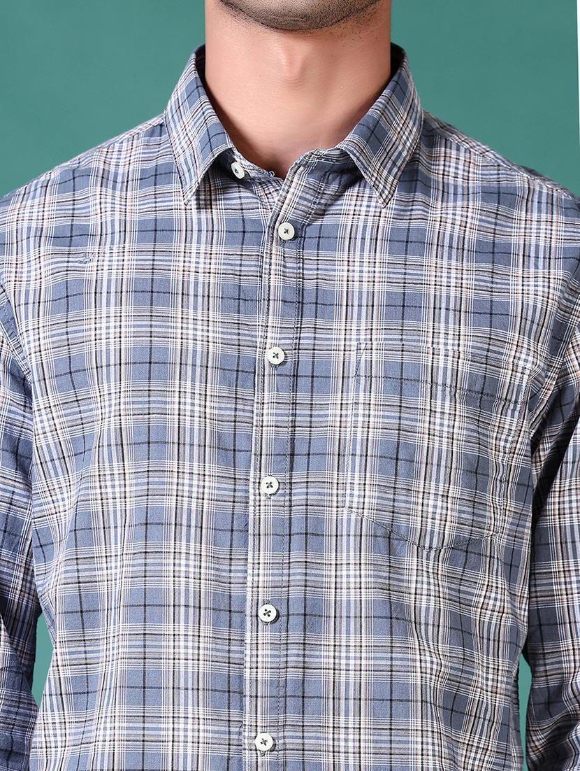 men checkered long sleeve casual shirt - 21628478 - Standard Image - 5