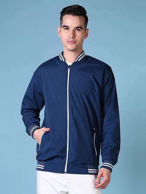 men solid long sleeve bomber jacket - 21628490 -  Standard Image - 0