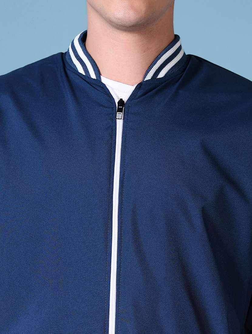 men solid long sleeve bomber jacket - 21628490 -  Standard Image - 5