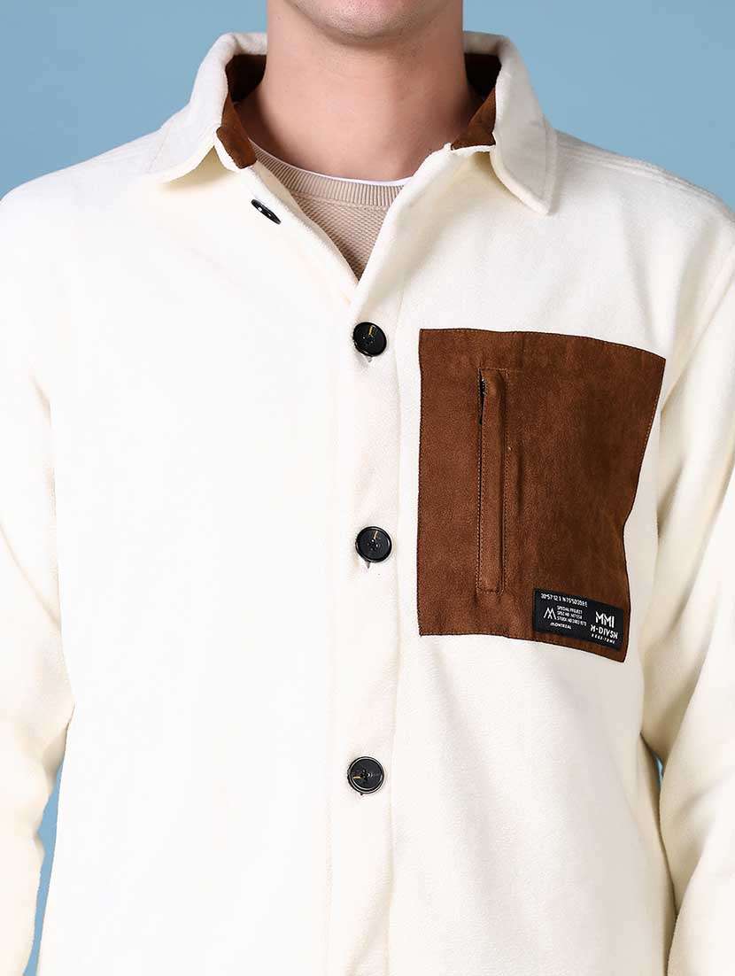 men color block long sleeve shacket - 21628491 -  Standard Image - 5