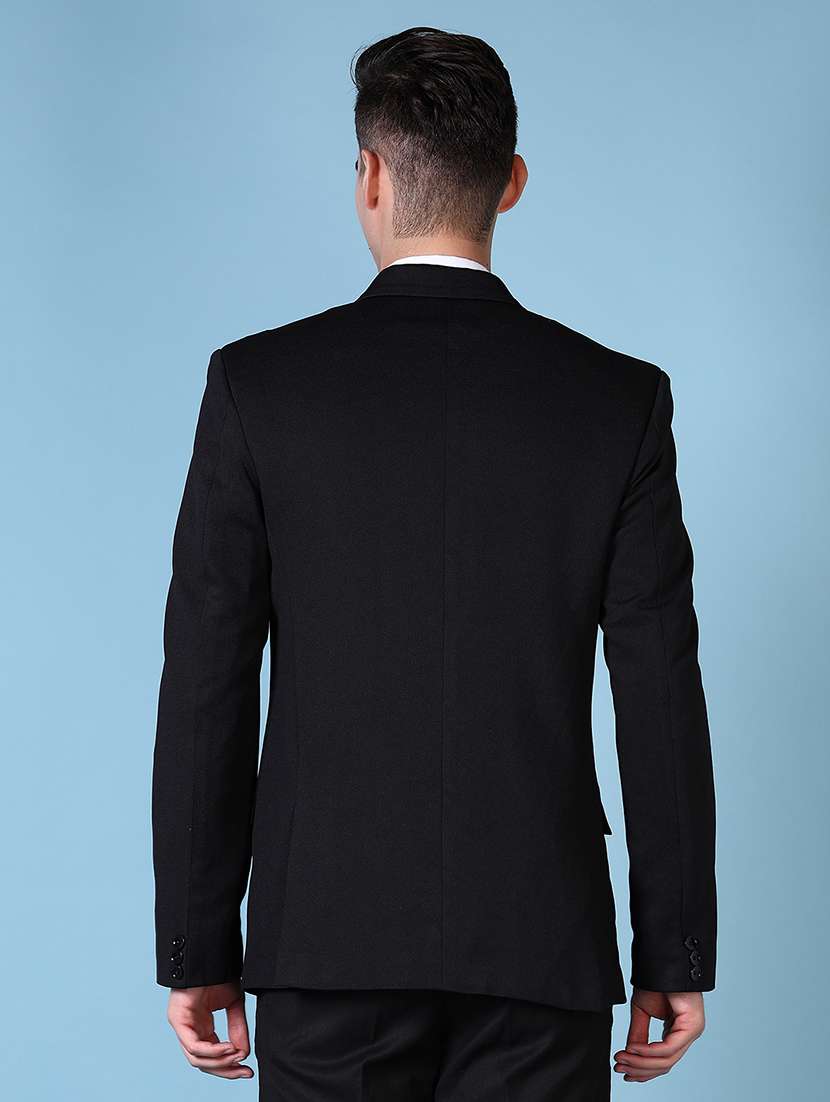 black solid single breasted formal blazer - 21628492 - Standard Image - 3
