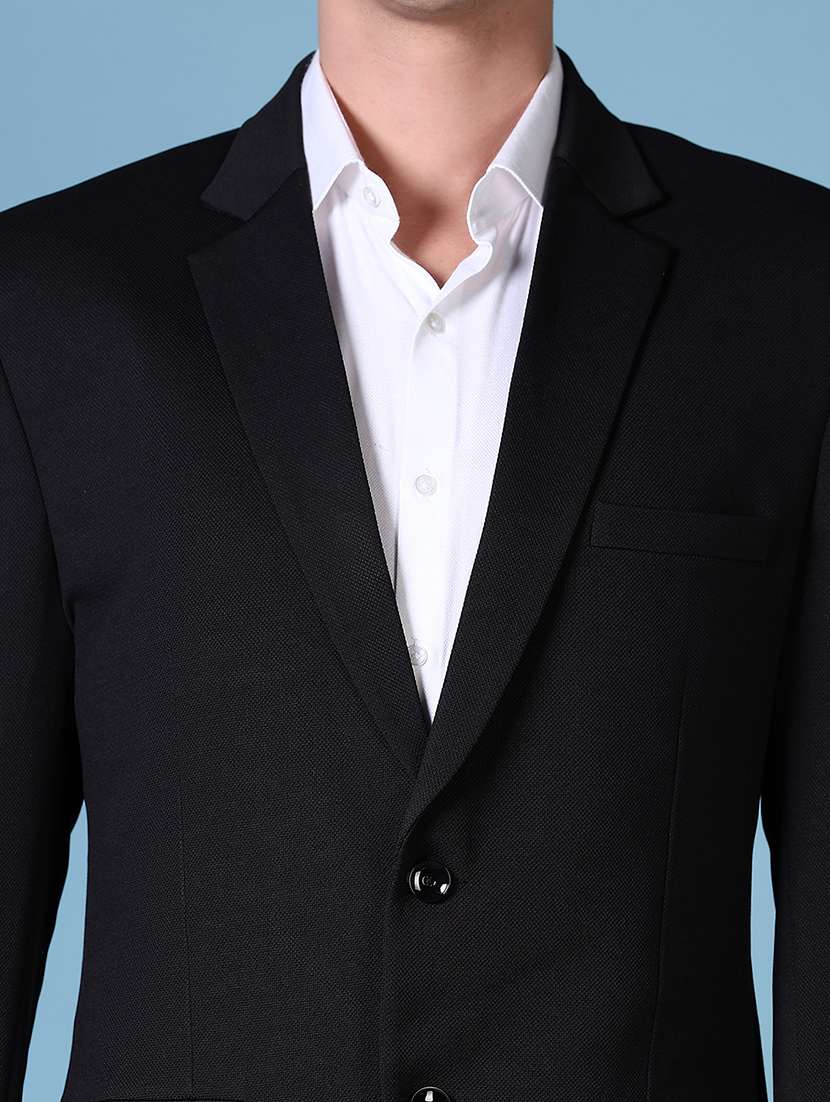 black solid single breasted formal blazer - 21628492 - Standard Image - 5