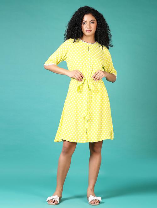 women polka dots printed a-line dress - 21628493 -  Standard Image - 0