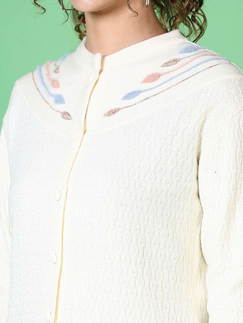 women self design long sleeve cardigan - 21628494 -  Standard Image - 5