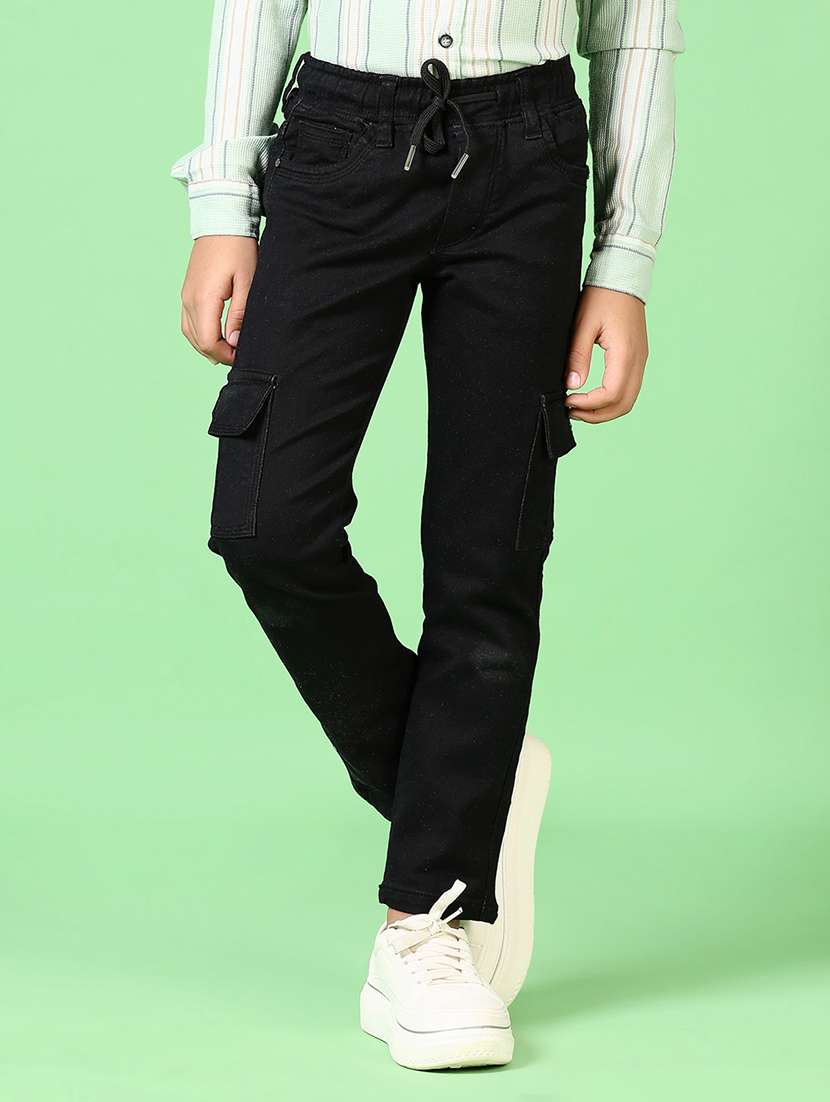 boys mid rise plain cargo