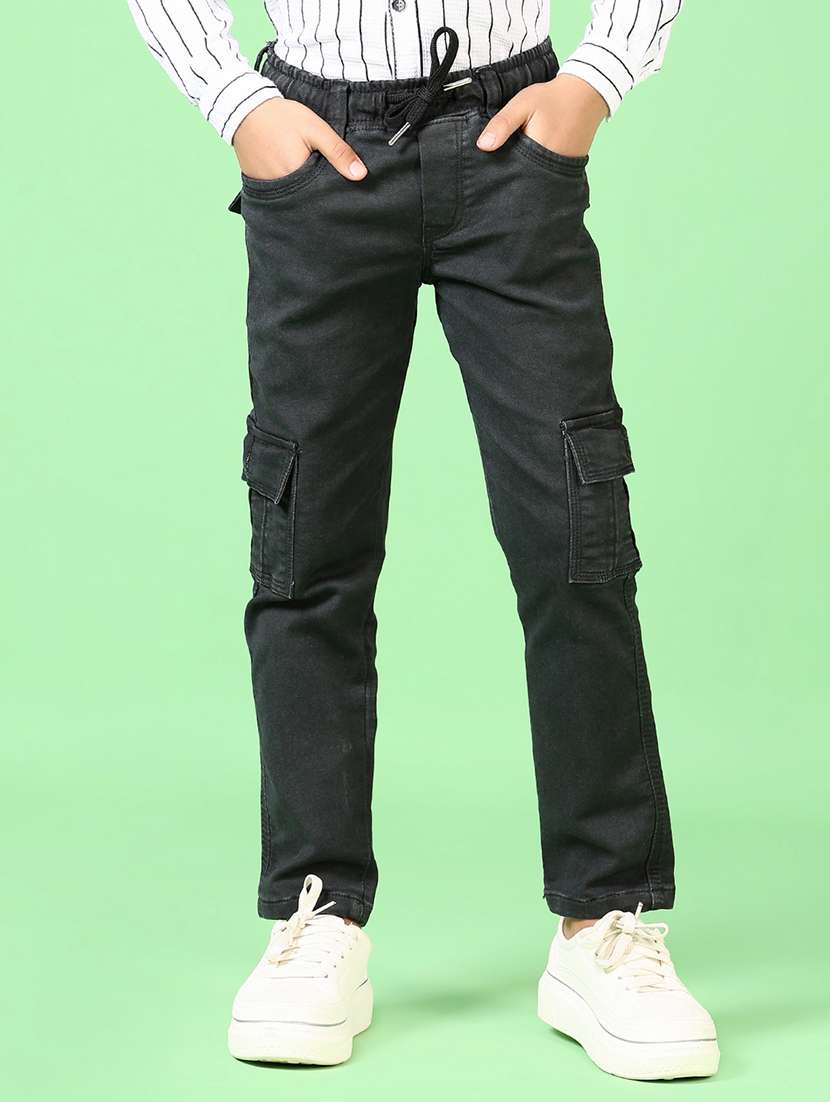 boys mid rise plain cargo