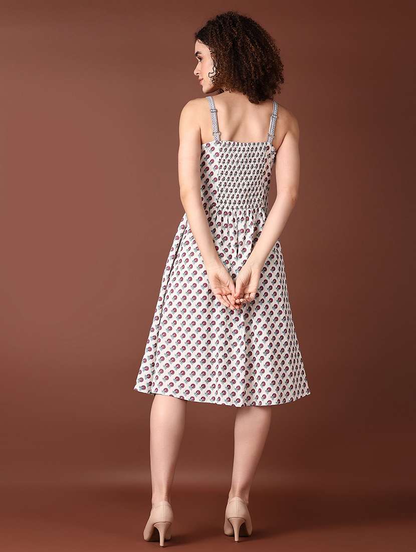 women off white floral a-line ethnic dress - 21628507 -  Standard Image - 3