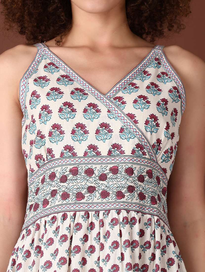 women off white floral a-line ethnic dress - 21628507 -  Standard Image - 5