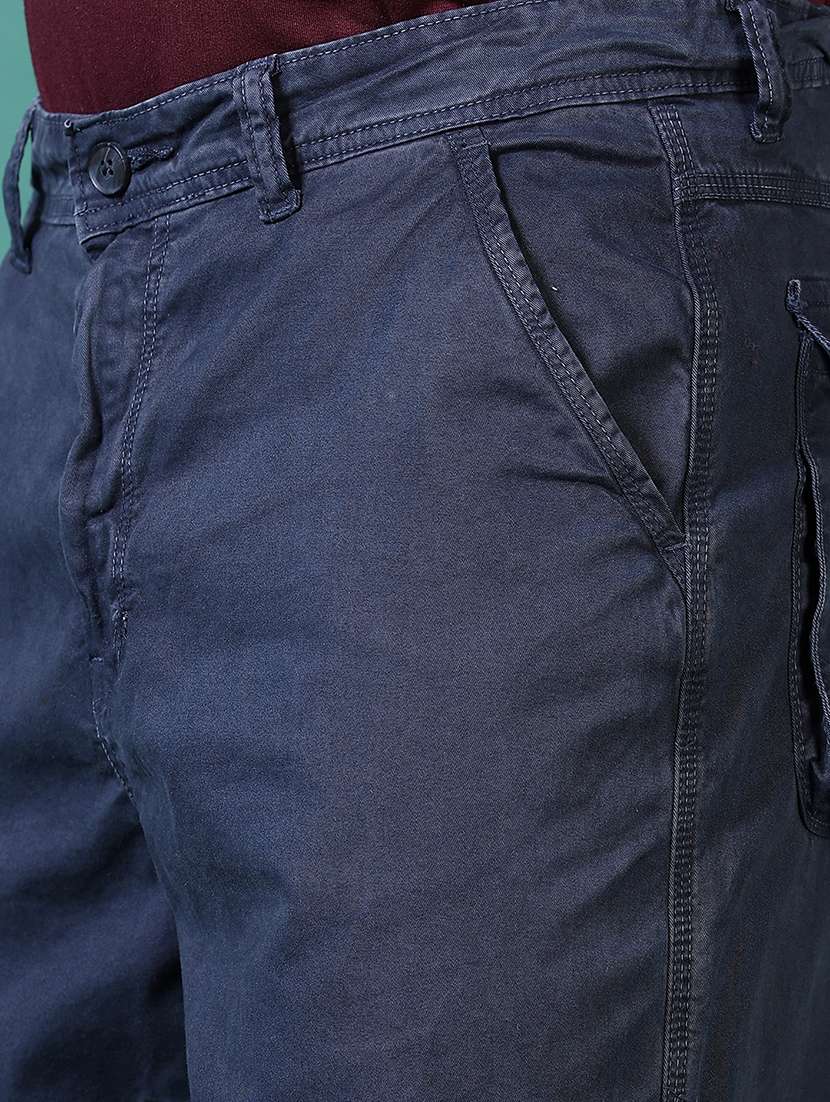 men blue solid cargo - 21628512 -  Standard Image - 5