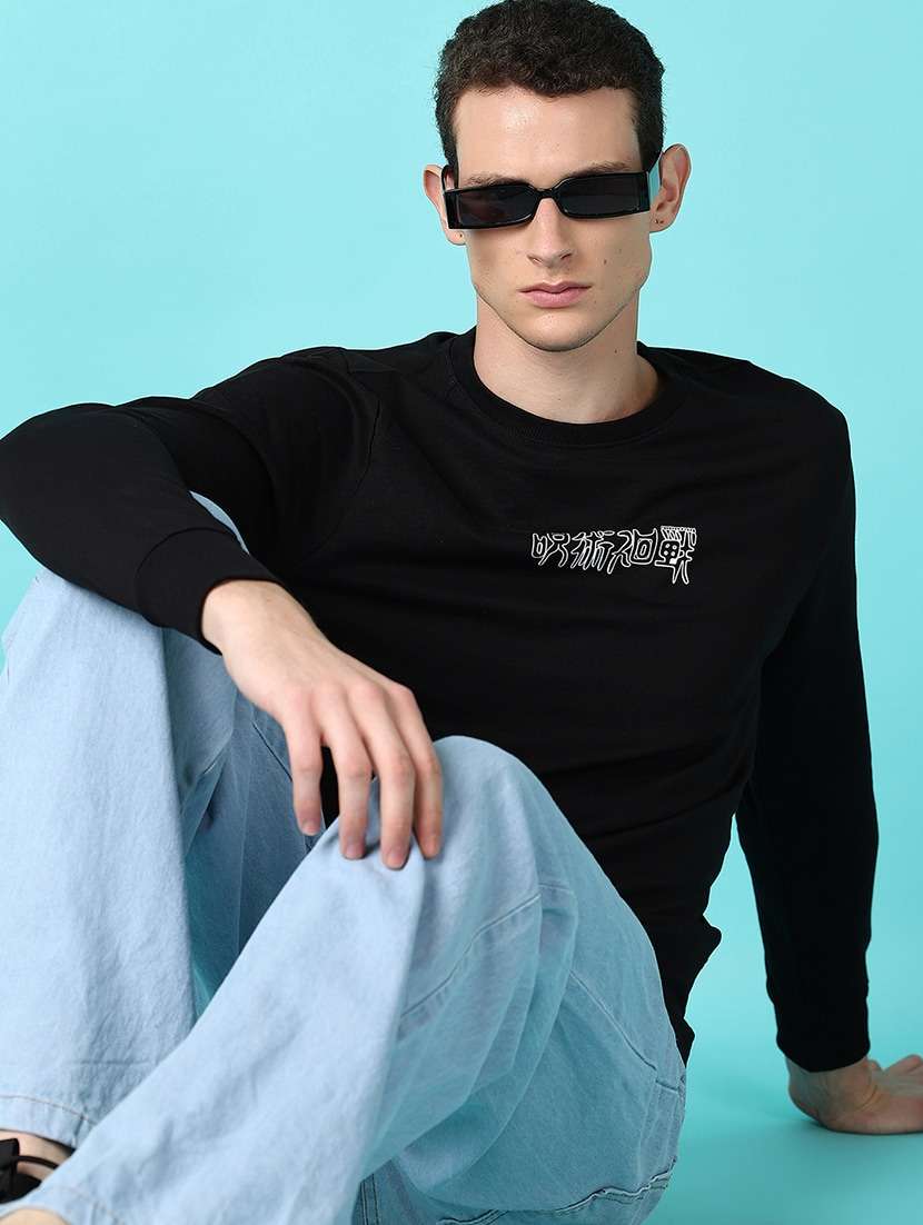 men back print long sleeve t-shirt - 21628527 - Standard Image - 3