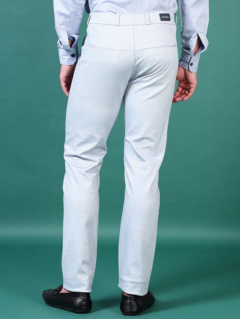 men solid flat front casual trouser - 21628615 -  Standard Image - 3