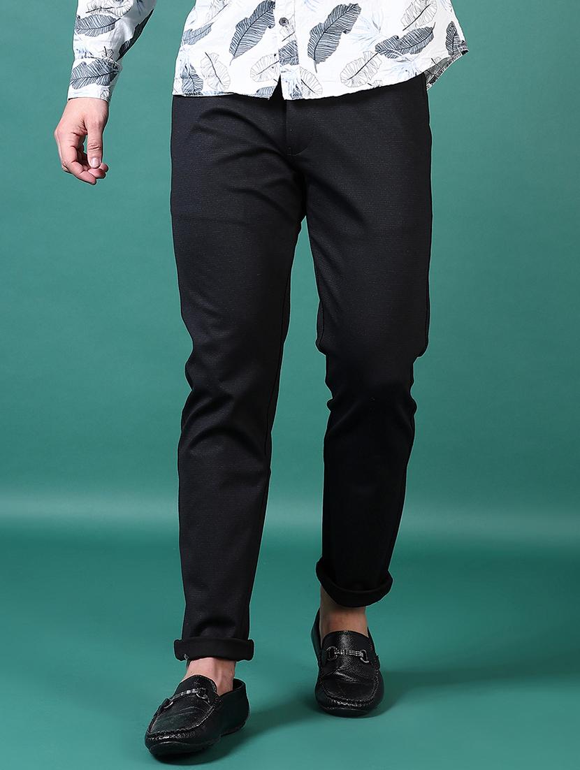 men solid flat front casual trouser - 21628650 - Zoom Image - 0