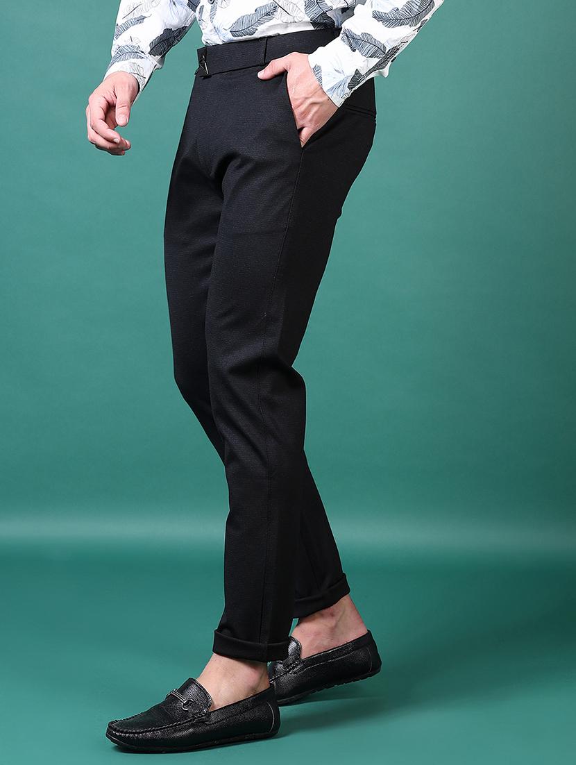 men solid flat front casual trouser - 21628650 - Standard Image - 3