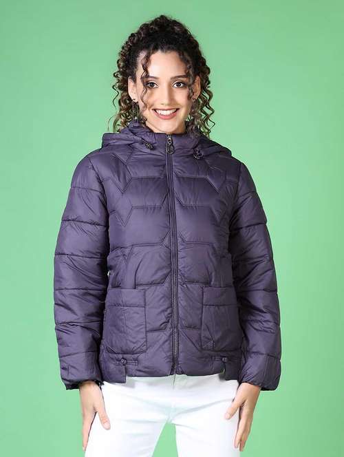 women solid long sleeve quilted jacket - 21628794 -  Standard Image - 0
