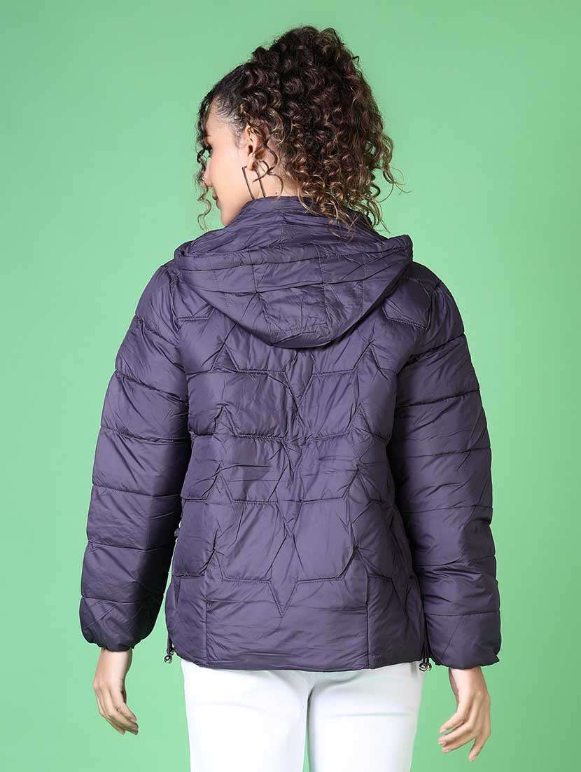 women solid long sleeve quilted jacket - 21628794 -  Standard Image - 3