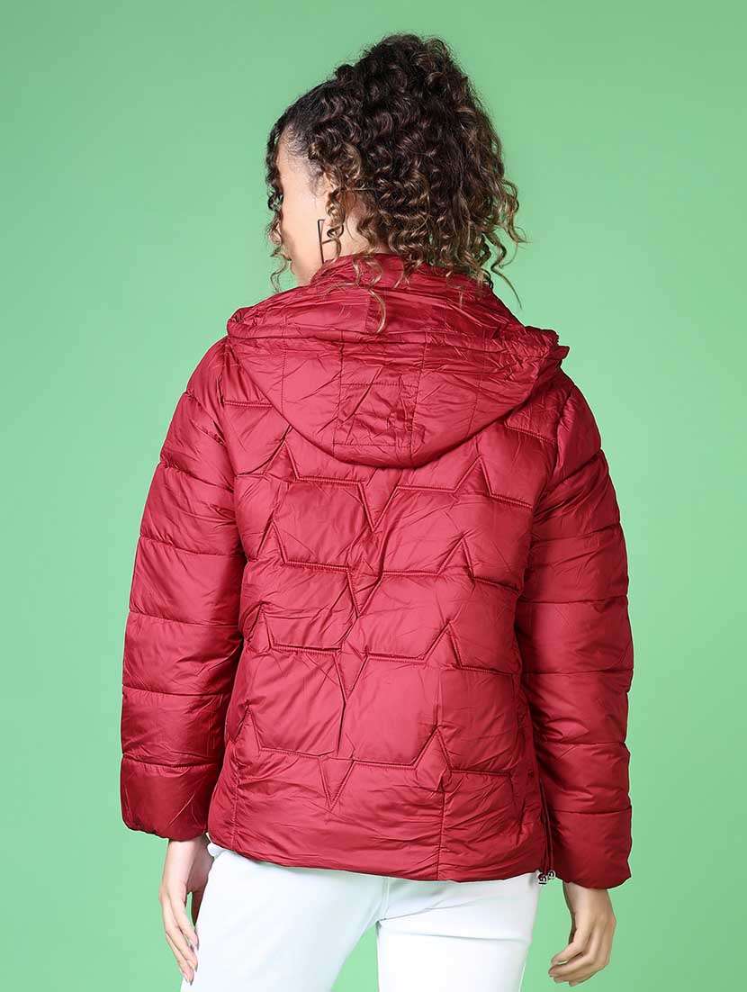 women solid long sleeve quilted jacket - 21628795 -  Standard Image - 3