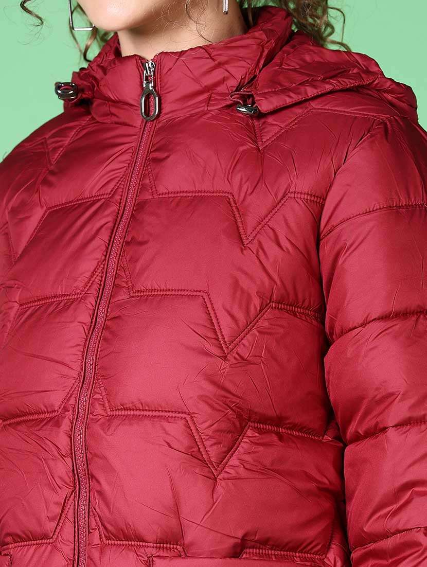 women solid long sleeve quilted jacket - 21628795 -  Standard Image - 5