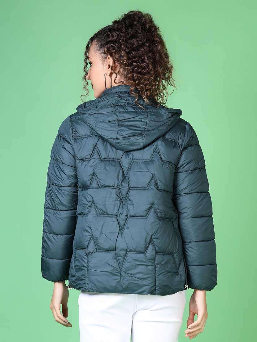 women solid long sleeve quilted jacket - 21628800 -  Standard Image - 3