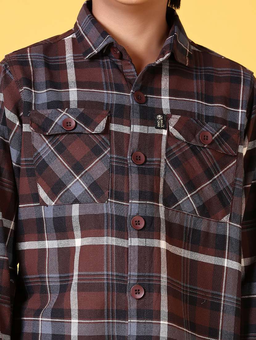 boys checkered long sleeve casual shirt - 21628961 - Standard Image - 5