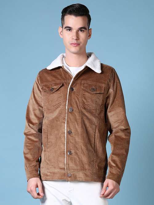 men long sleeves solid fur casual jacket - 21628965 -  Standard Image - 0