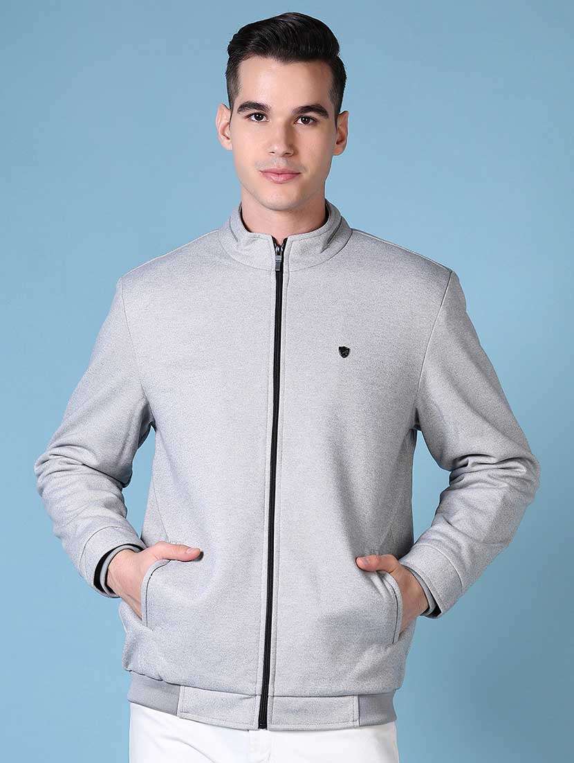 men solid long sleeve casual jacket