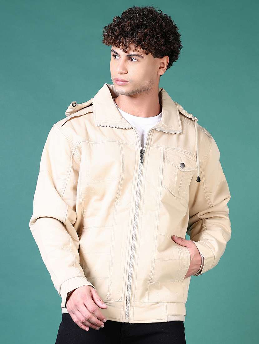 men solid long sleeve casual jacket