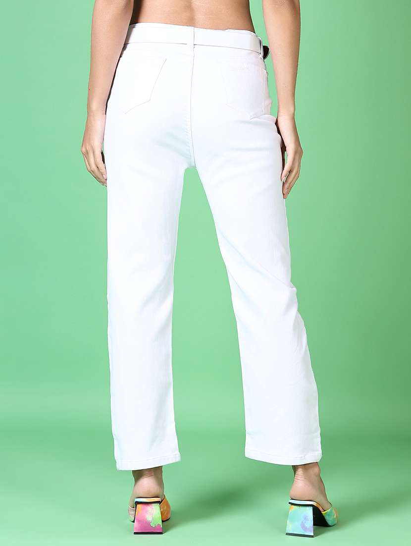 women solid mid rise straigh fit jean - 21628979 - Standard Image - 3