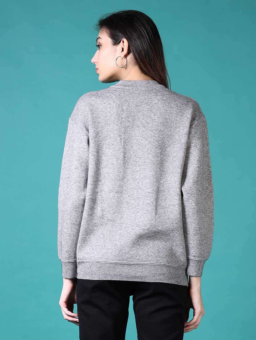 women solid long sleeves pullover - 21629004 -  Standard Image - 3