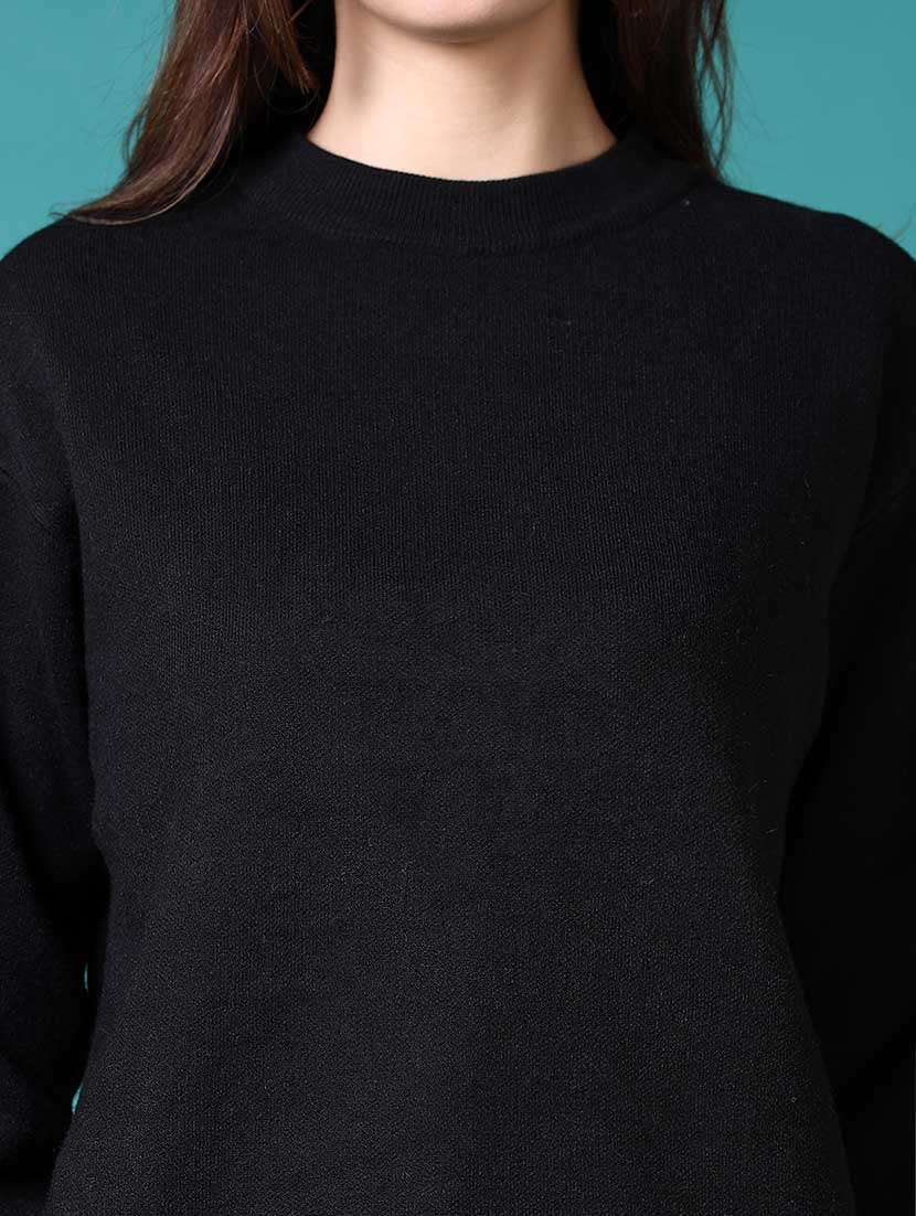 women solid long sleeves pullover - 21629005 -  Standard Image - 5