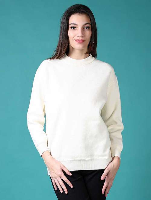 women solid long sleeves pullover - 21629007 -  Standard Image - 0