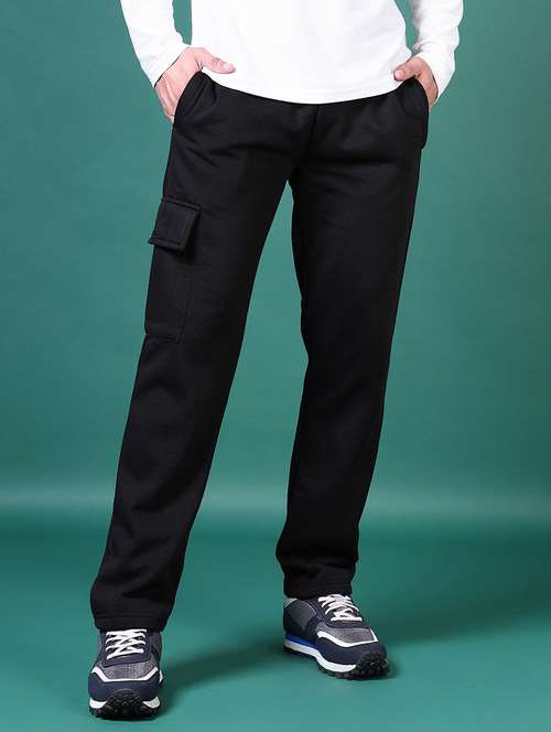 men solid full length track pant - 21629113 - Standard Image - 0