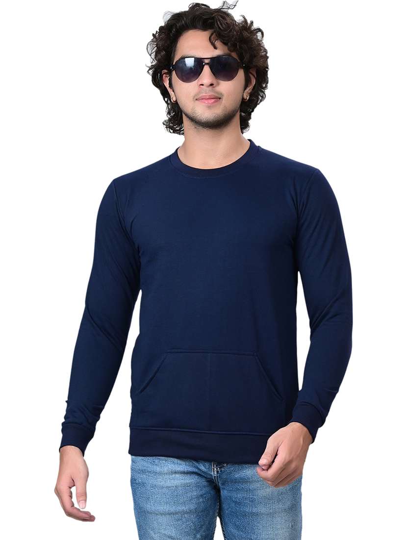 men solid long sleeve sweatshirt
