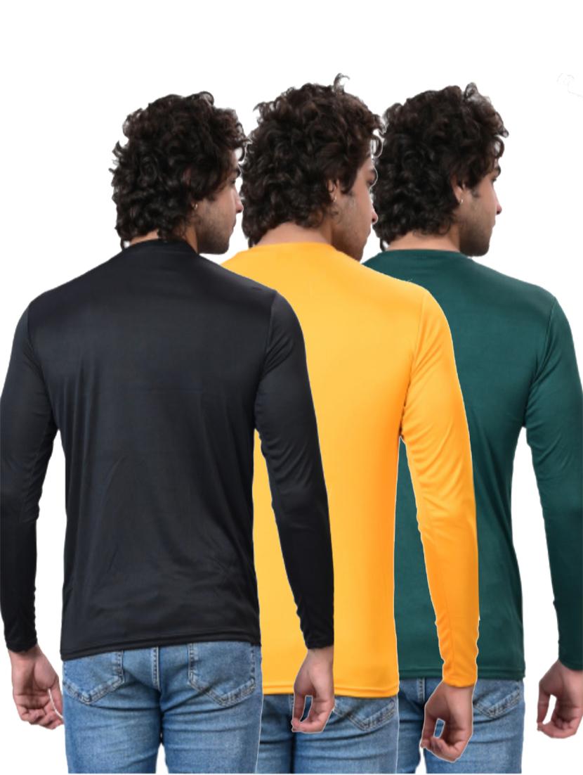 men pack of 3 solid round neck t-shirt - 21629293 - Standard Image - 3