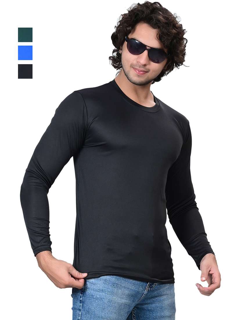 men pack of 3 solid round neck t-shirt