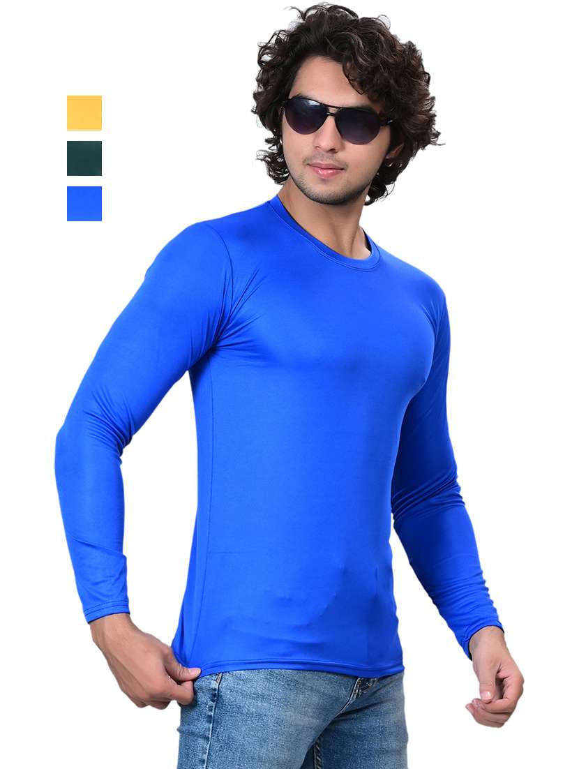 men pack of 3 solid round neck t-shirt