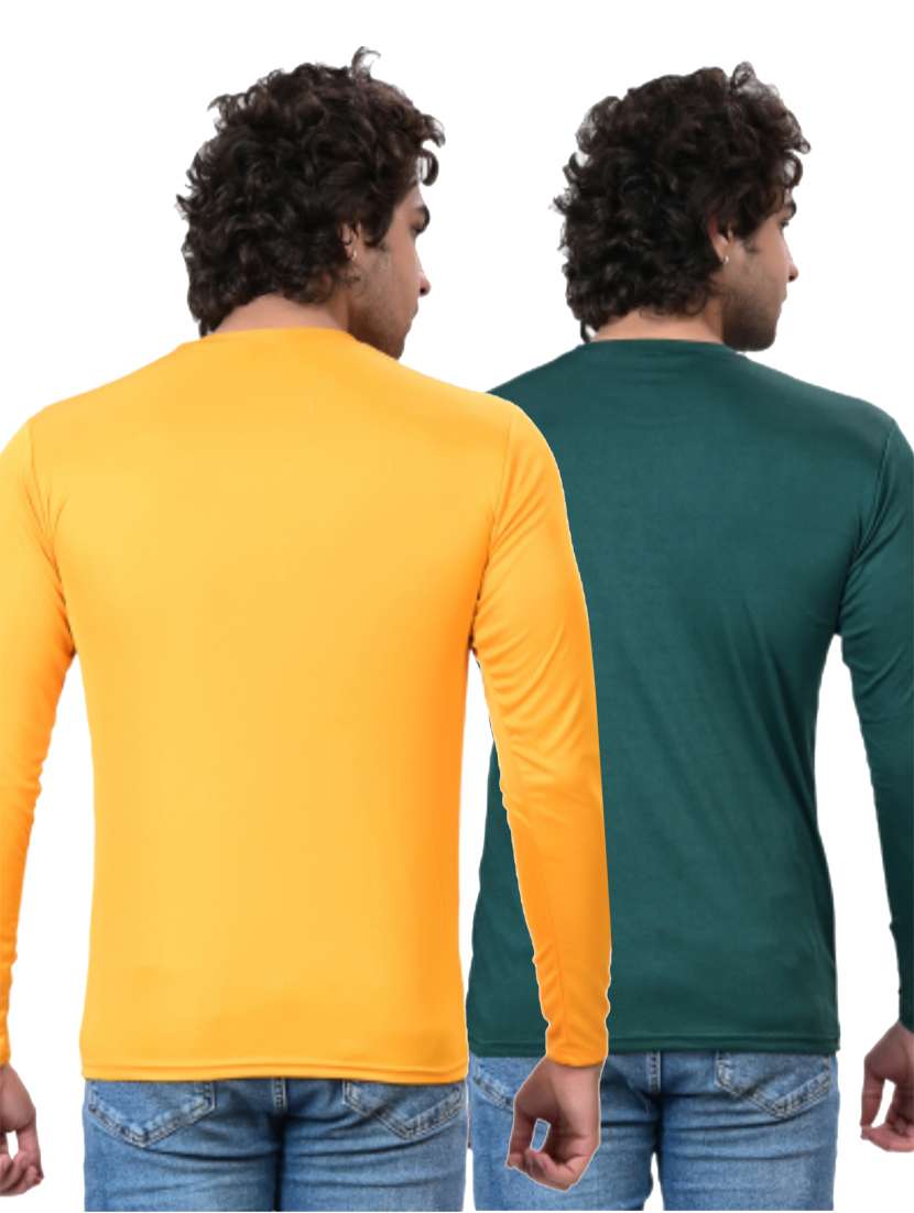 men pack of 2 solid round neck t-shirt - 21629307 -  Standard Image - 3