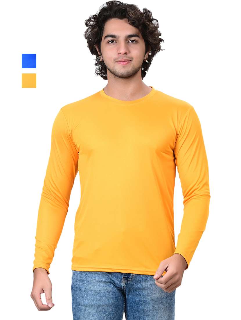 men pack of 2 solid round neck t-shirt